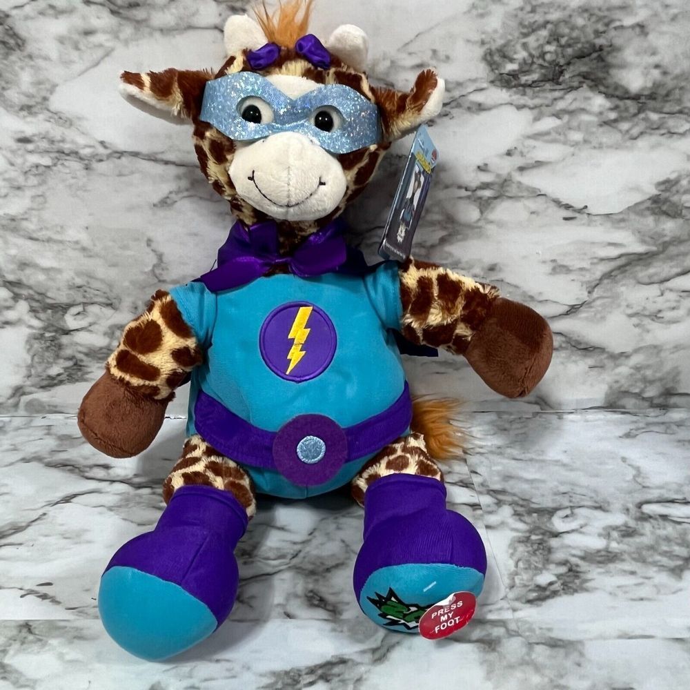 Cuddle Barn GIGI The‎ Giraffe 15" Plush Talking Superhero Crime Fighter